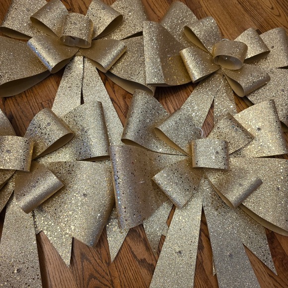 Gold Glitter Christmas Wedding  LED Lights Battery Operated Decoration 24" - Picture 12 of 14